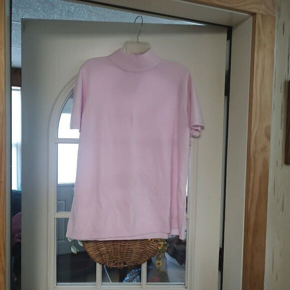 Susan Graver Sweaters - New Susan Graver Pink Short Sleeve Mock Neck Sweater Size Women's 1X